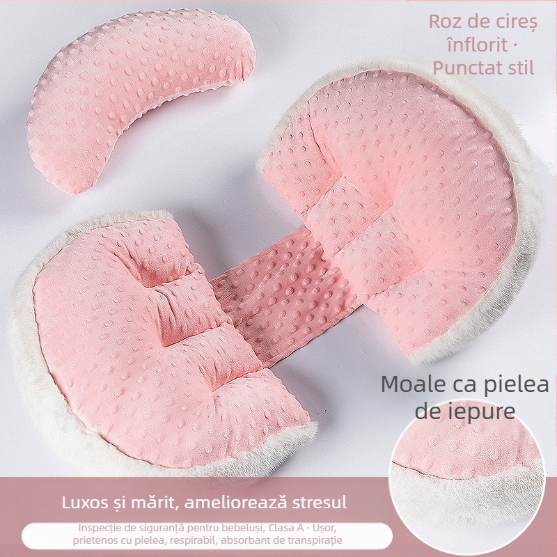 Pernă de maternitate în formă de U pentru sprijin în timpul sarcinii – confort la talie și abdomen, umplutură din fibre de poliester, husă din fibre chimice, personalizabilă
