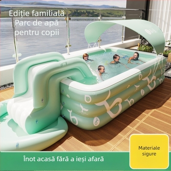 Piscină gonflabilă Mandola, model Blue Fish, PVC material, pentru înot și bălăceală în apă mică