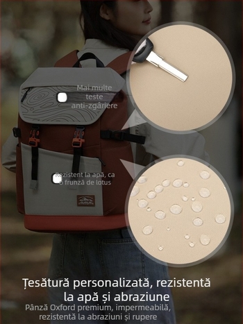 Rucsac unisex cu capacitate mare din nylon pentru drumeții și călătorii, protecție a coloanei, 36–55L, curele cu pernă de aer, stil urban minimalist, geantă pentru campus/școală