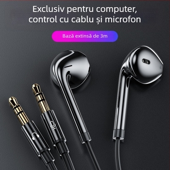 Căști in-ear cu fir, microfon, cablu de 3 m, conector 3,5 mm, 32 Ω, interval de frecvență 20 Hz-20 kHz