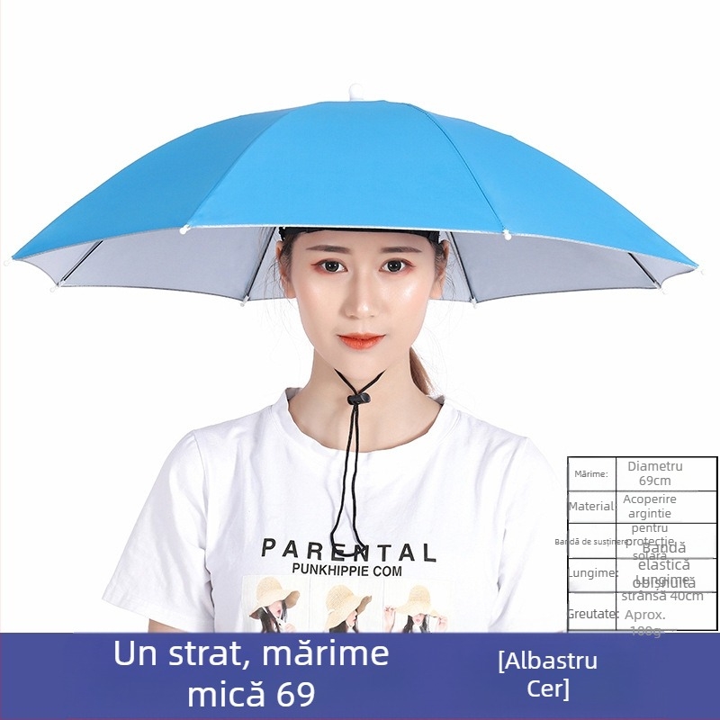 Pălărie cu umbrelă, protecție solară, purtată pe cap, potrivită pentru recoltarea ceaiului și pescuit