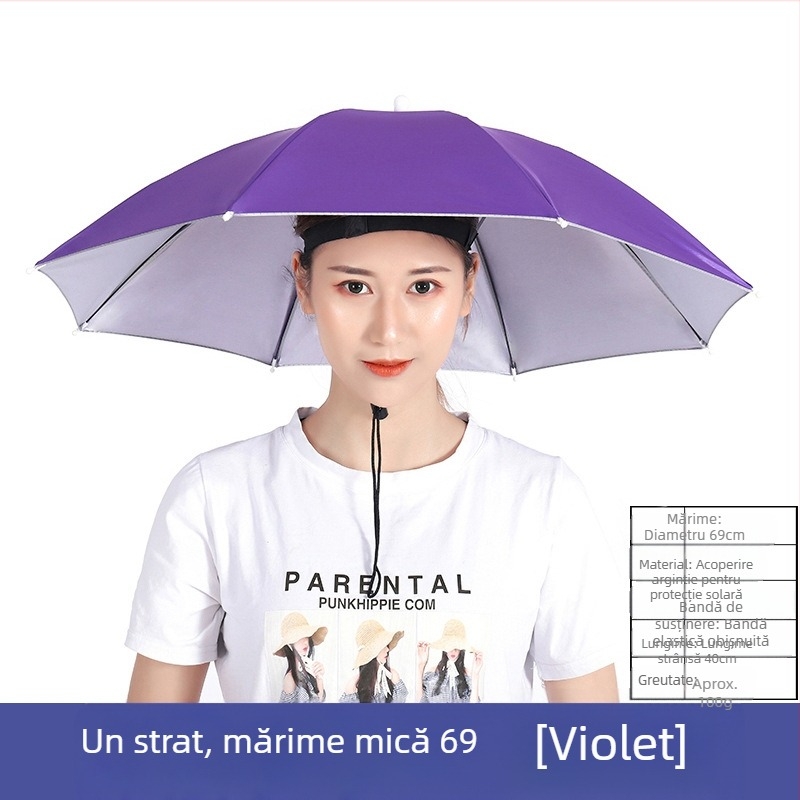 Pălărie cu umbrelă, protecție solară, purtată pe cap, potrivită pentru recoltarea ceaiului și pescuit