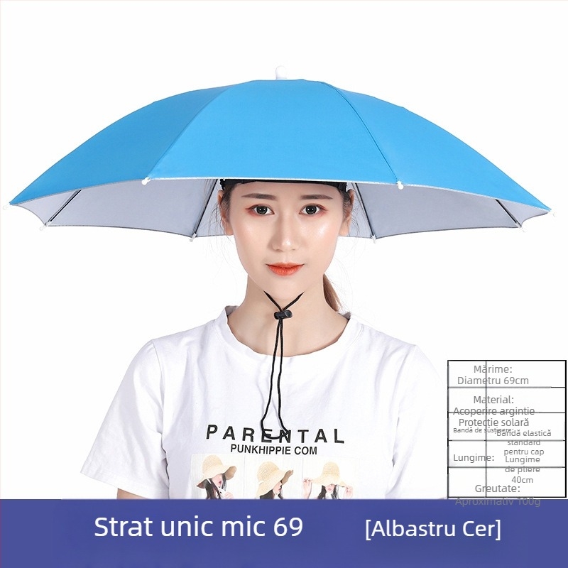 Pălărie cu umbrelă, protecție solară, purtată pe cap, potrivită pentru recoltarea ceaiului și pescuit