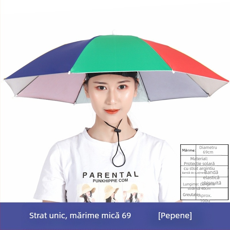 Pălărie cu umbrelă, protecție solară, purtată pe cap, potrivită pentru recoltarea ceaiului și pescuit