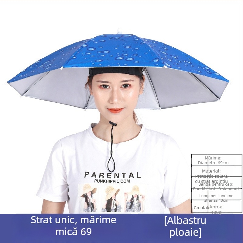 Pălărie cu umbrelă, protecție solară, purtată pe cap, potrivită pentru recoltarea ceaiului și pescuit