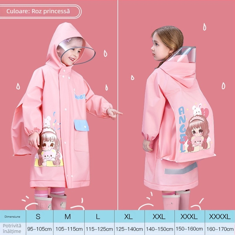 Poncho de ploaie pentru copii, material EVA, grosime 0.15, greutate 250 g, pentru copii
