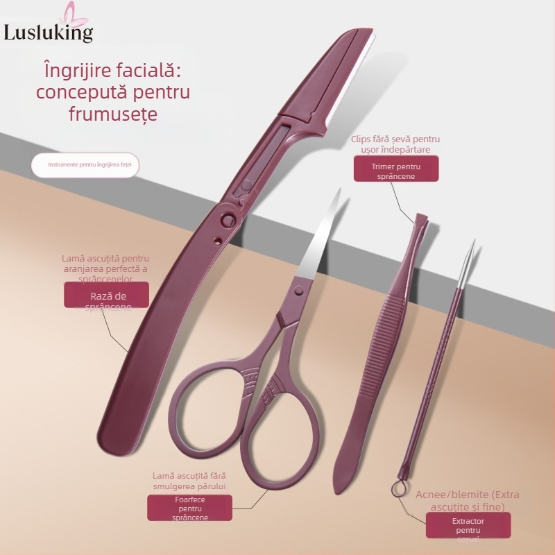 Set de tăiat unghii – oțel inoxidabil și oțel cu conținut de carbon; pilă pentru îndepărtarea pielii moarte; pilă pentru netezirea suprafeței unghiei; set de instrumente pentru tăierea unghiilor; Lusluking
