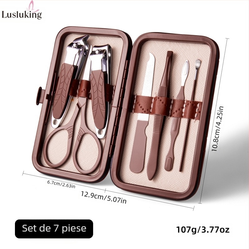 Set de tăiat unghii – oțel inoxidabil și oțel cu conținut de carbon; pilă pentru îndepărtarea pielii moarte; pilă pentru netezirea suprafeței unghiei; set de instrumente pentru tăierea unghiilor; Lusluking