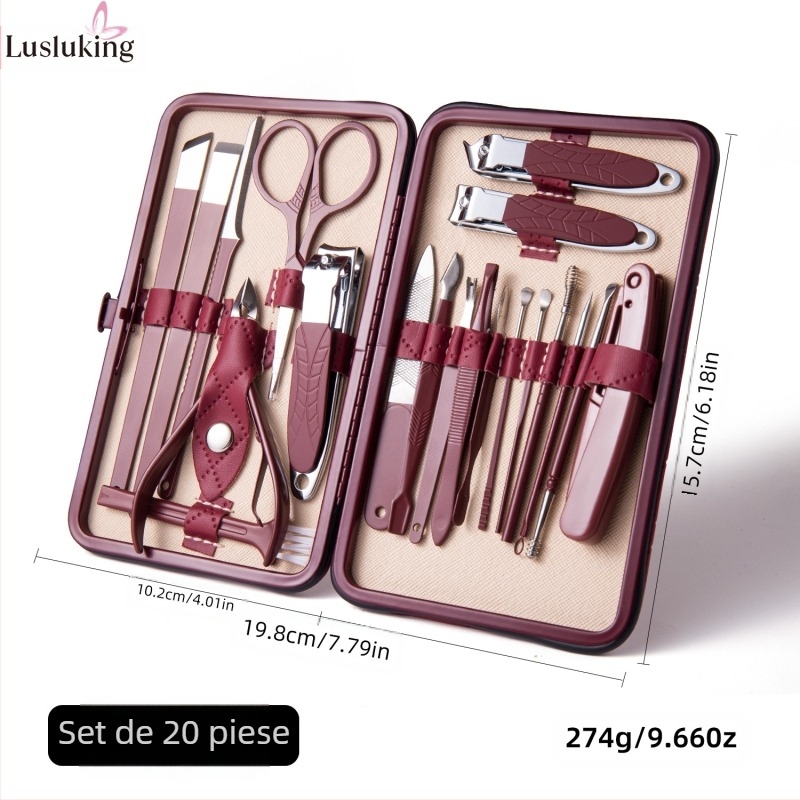 Set de tăiat unghii – oțel inoxidabil și oțel cu conținut de carbon; pilă pentru îndepărtarea pielii moarte; pilă pentru netezirea suprafeței unghiei; set de instrumente pentru tăierea unghiilor; Lusluking