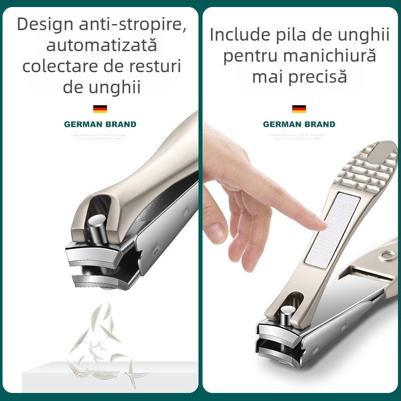 Clește de unghii - Portabil, Anti-Splash, Oțel cu carbon, Pentru unghii dure