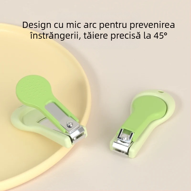 Set de unghii pentru bebeluși cu design anti-strivire – plastic + oțel inoxidabil, kit sigur de îngrijire