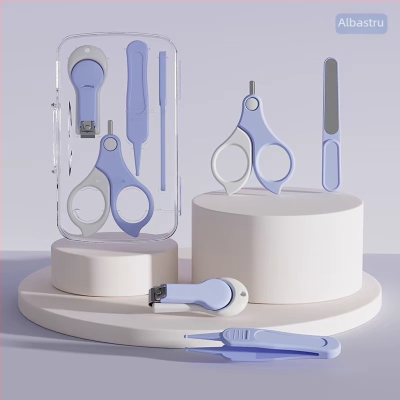 Set de unghii pentru bebeluși cu design anti-strivire – plastic + oțel inoxidabil, kit sigur de îngrijire