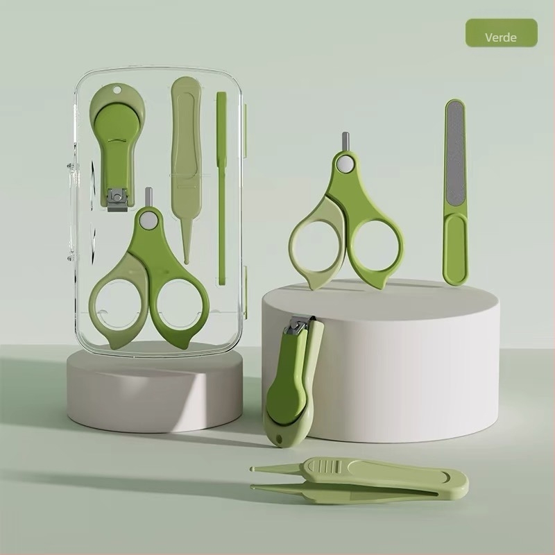 Set de unghii pentru bebeluși cu design anti-strivire – plastic + oțel inoxidabil, kit sigur de îngrijire