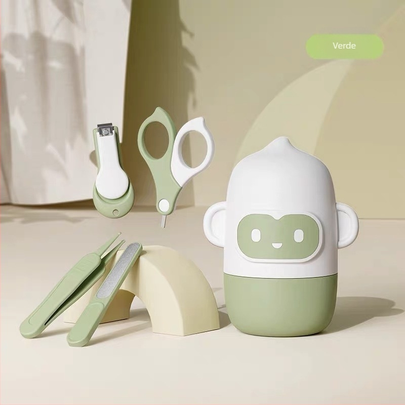 Set de unghii pentru bebeluși cu design anti-strivire – plastic + oțel inoxidabil, kit sigur de îngrijire