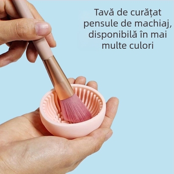 Curățător silicon pentru pensule de machiaj — manual, vas portabil pentru curățarea pensulelor