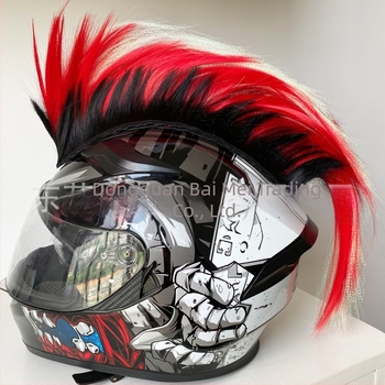 Perucă pentru cască de motocicletă cu decor punk, material: sârmă rezistentă la temperaturi înalte; marcă: Baffy; personalizare disponibilă; greutate aproximativ 90 g; potrivită pentru bărbați și femei