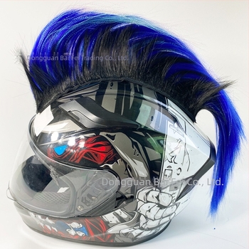 Perucă pentru cască de motocicletă cu decor punk, material: sârmă rezistentă la temperaturi înalte; marcă: Baffy; personalizare disponibilă; greutate aproximativ 90 g; potrivită pentru bărbați și femei