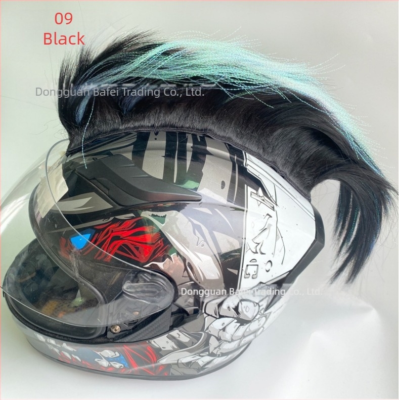 Perucă pentru cască de motocicletă cu decor punk, material: sârmă rezistentă la temperaturi înalte; marcă: Baffy; personalizare disponibilă; greutate aproximativ 90 g; potrivită pentru bărbați și femei
