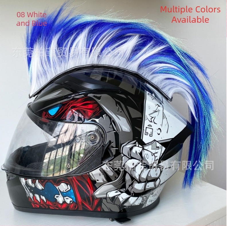 Perucă pentru cască de motocicletă cu decor punk, material: sârmă rezistentă la temperaturi înalte; marcă: Baffy; personalizare disponibilă; greutate aproximativ 90 g; potrivită pentru bărbați și femei