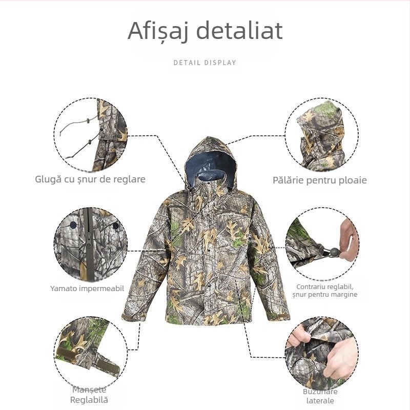 Set impermeabil de ploaie Yuele cu geacă și pantaloni pentru exterior – reflectorizant, ușor, design cu două părți, material PVC, strat impermeabil PU adeziv