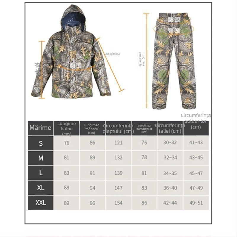 Set impermeabil de ploaie Yuele cu geacă și pantaloni pentru exterior – reflectorizant, ușor, design cu două părți, material PVC, strat impermeabil PU adeziv