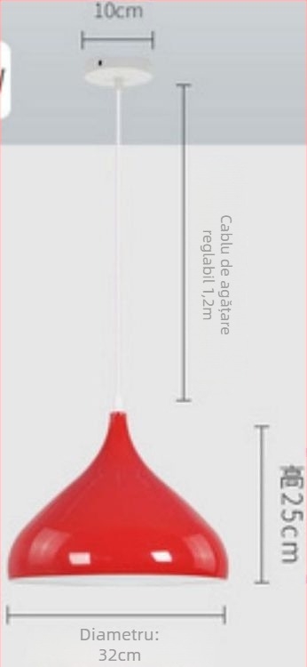 Lampa pendul din fier – LED, stil modern minimalist, cu un singur corp, 220V