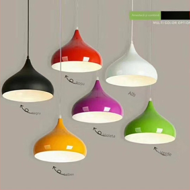 Lampa pendul din fier – LED, stil modern minimalist, cu un singur corp, 220V