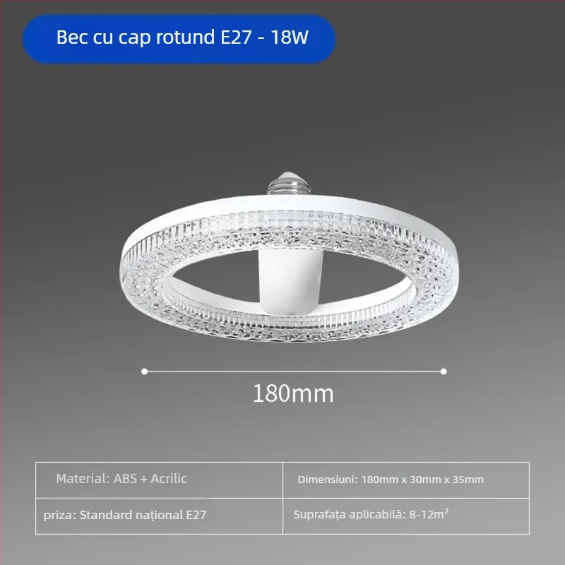 Lampă de tavan LED, 85-265V, acoperire 15-30 m², CRI ≥90