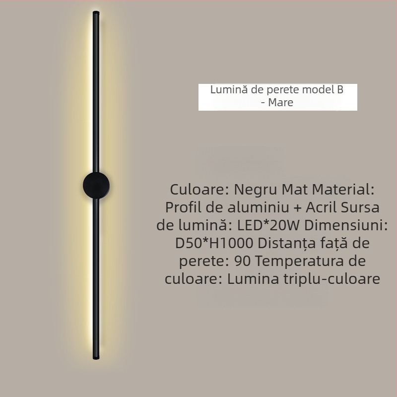 Lampă de perete LED, abajur PC, corp din fier, 220V, lumină generală