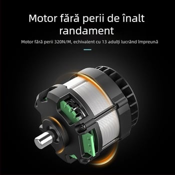 Cheie cu impact fără perii, 20V baterie litiu reîncărcabilă, cuplu până la 350 Nm, greutate 1,85 kg, 3500 lovituri