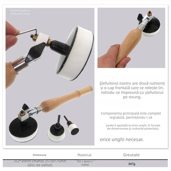 Unealtă de lustruire și șlefuire pentru lemn cu bază Velcro (Velcro; material PU+nylon cu închidere Velcro; abraziv PU+lemn+oțel de înaltă viteză)