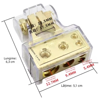 Terminale pentru baterie auto și conectori, aliaj de zinc, 12–48 V, 10 W, MT2442701, pentru vehicule