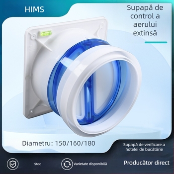 Supapă de reținere pentru ventilația bucătăriei, etanșare înaltă, ABS plastic, funcționare unidirecțională