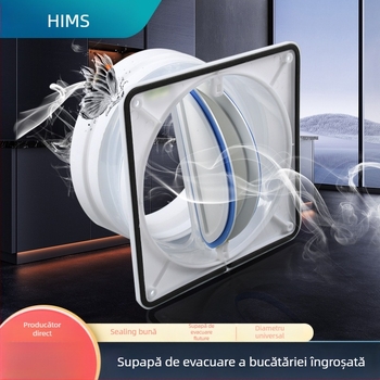 Supapă de reținere pentru ventilația bucătăriei, etanșare înaltă, ABS plastic, funcționare unidirecțională