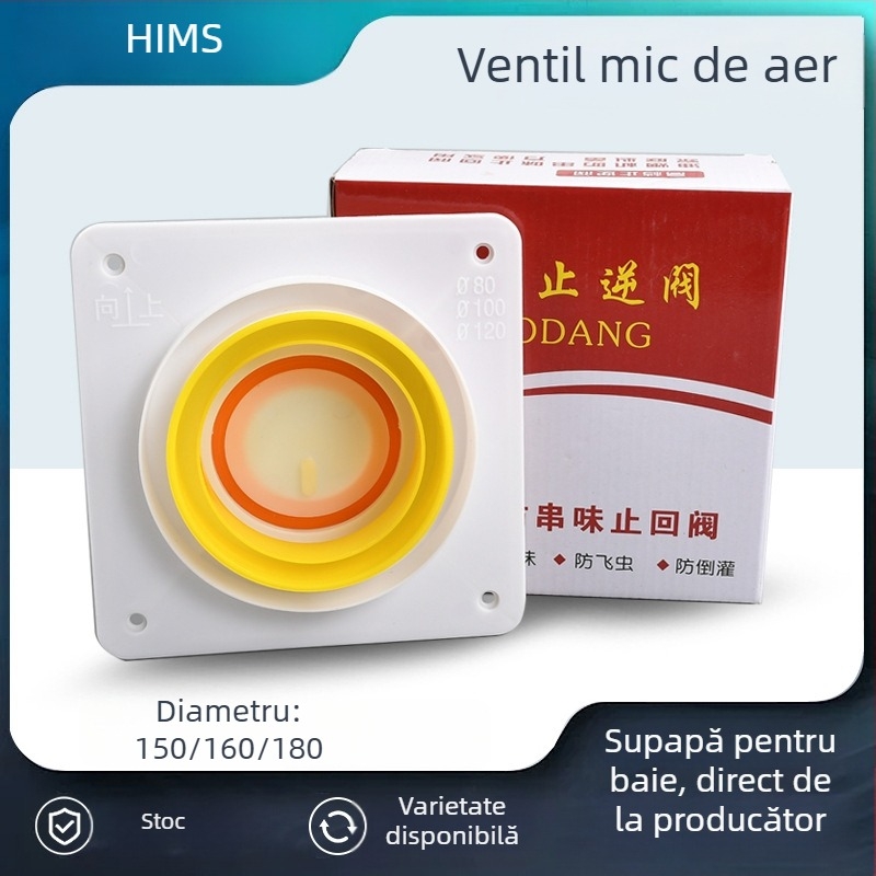 Supapă de reținere pentru ventilația bucătăriei, etanșare înaltă, ABS plastic, funcționare unidirecțională