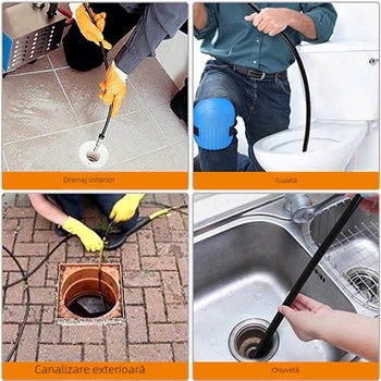 Furtun de curățare a canalizării pentru curățare la presiune înaltă — brand TUTU; material: țeavă de canalizare; greutate: 0.86