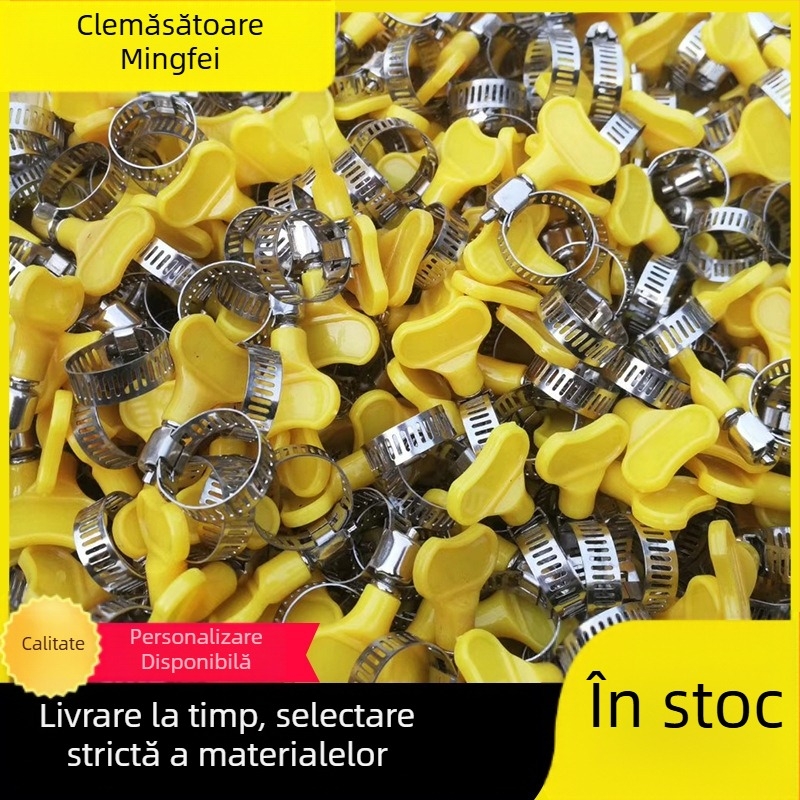 Colier de furtun din oțel inoxidabil cu mâner din plastic, diametru nominal 10–16 mm, diametru de fixare 16 mm, pentru industrie auto și navală, Mingfei Fastener