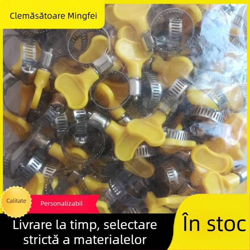 Colier de furtun din oțel inoxidabil cu mâner din plastic, diametru nominal 10–16 mm, diametru de fixare 16 mm, pentru industrie auto și navală, Mingfei Fastener