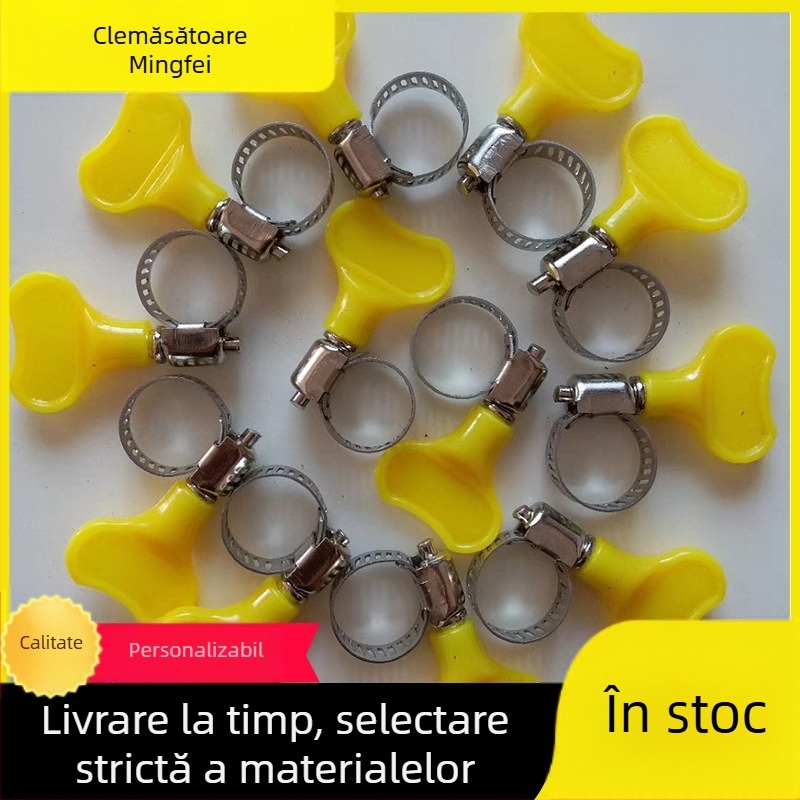 Colier de furtun din oțel inoxidabil cu mâner din plastic, diametru nominal 10–16 mm, diametru de fixare 16 mm, pentru industrie auto și navală, Mingfei Fastener