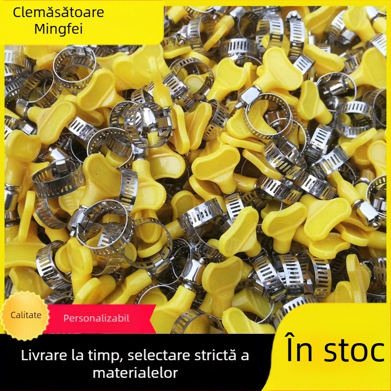 Colier de furtun din oțel inoxidabil cu mâner din plastic, diametru nominal 10–16 mm, diametru de fixare 16 mm, pentru industrie auto și navală, Mingfei Fastener