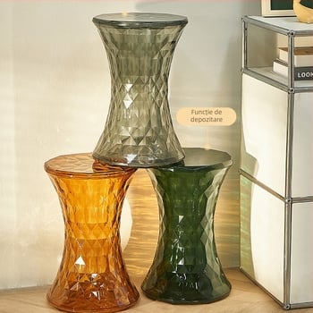Taburet din plastic, modelul 306, stil modern minimalist; potrivit pentru schimbarea pantofilor, machiaj, baie (Model 306, Material: Plastic, Stil: Modern simplu, Procesare: LOGO)