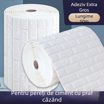 Autocolant autoadeziv pentru perete din polistiren, pentru protecție împotriva umezelii pe pereți de ciment și suprafețe aspre (material: polistiren; impermeabil; rezistent la umezeală; autoadeziv; potrivit pentru pereți de ciment)