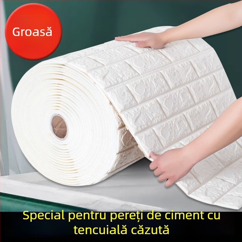 Autocolant autoadeziv pentru perete din polistiren, pentru protecție împotriva umezelii pe pereți de ciment și suprafețe aspre (material: polistiren; impermeabil; rezistent la umezeală; autoadeziv; potrivit pentru pereți de ciment)