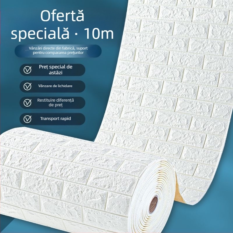 Autocolant autoadeziv pentru perete din polistiren, pentru protecție împotriva umezelii pe pereți de ciment și suprafețe aspre (material: polistiren; impermeabil; rezistent la umezeală; autoadeziv; potrivit pentru pereți de ciment)