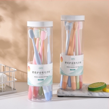 Perie manuală de dinți cu design cilindric, peri moi, model R0722, pentru adulți