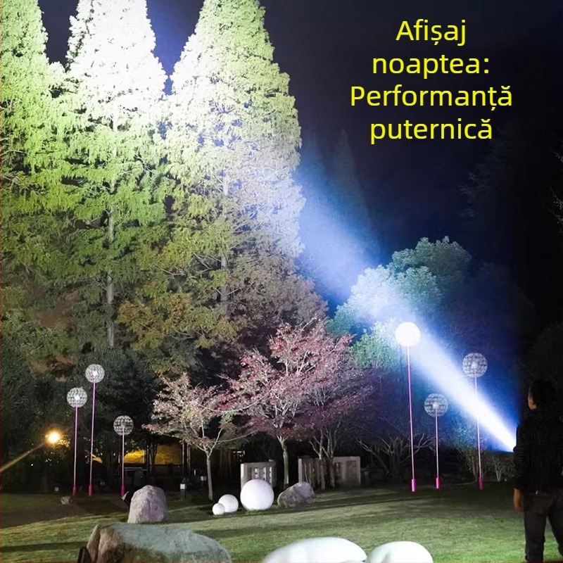 Fenar NIYANG/Reverse Yang cu LED pentru uz casnic și exterior, încărcare USB-C rapidă, baterie litiu cu capacitate mare, rotație la 360°, rază 100–200 m