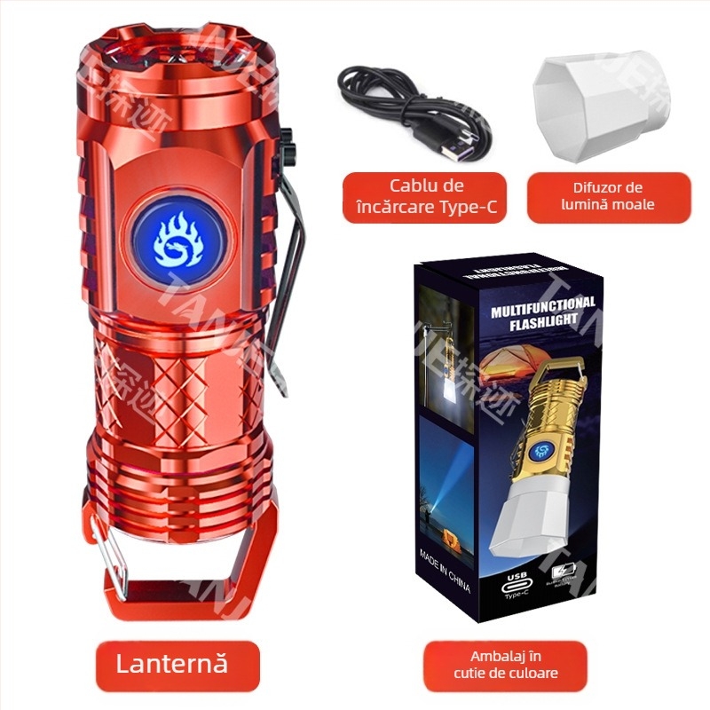 Fenar NIYANG/Reverse Yang cu LED pentru uz casnic și exterior, încărcare USB-C rapidă, baterie litiu cu capacitate mare, rotație la 360°, rază 100–200 m