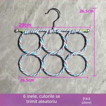 Suport pentru șaluri cu 6 inele, suport interior pentru haine, plasă țesută din răchită de hârtie pentru păsări