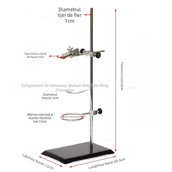 Masă de titrare cu blat de marmură pe cadru din fier, model O placă, O tijă, producător zt