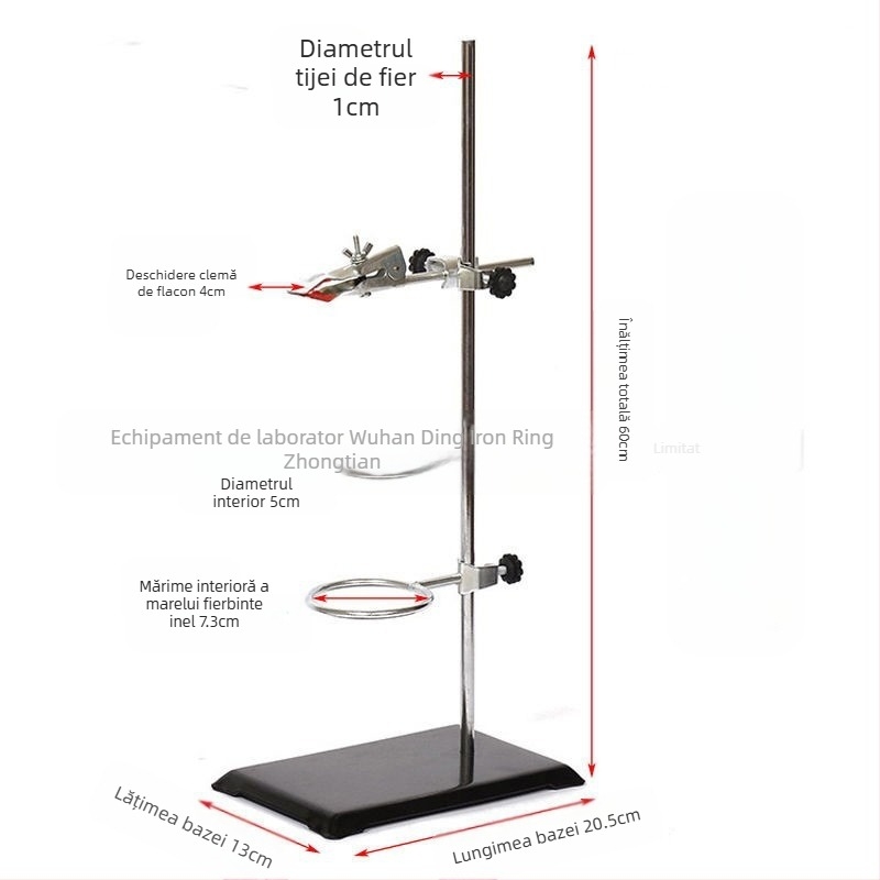 Masă de titrare cu blat de marmură pe cadru din fier, model O placă, O tijă, producător zt